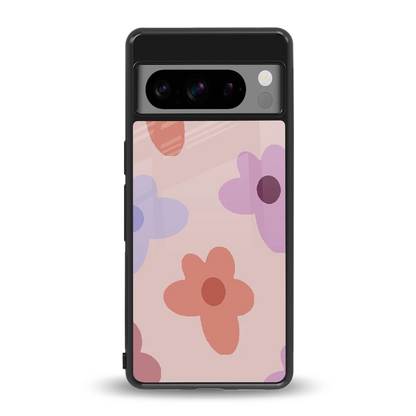 Floral Caramel back phone cover | glass case for google pixel 8 pro