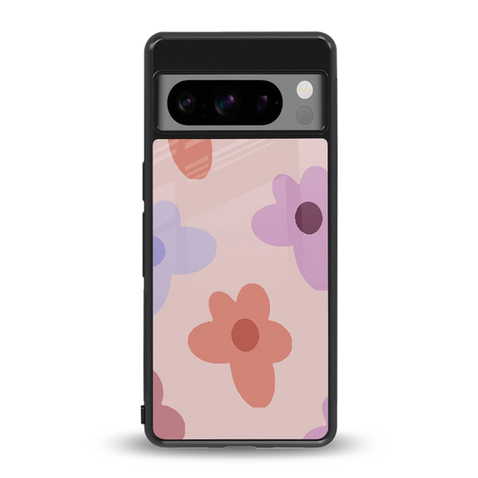 Floral Caramel back phone cover | glass case for google pixel 8 pro