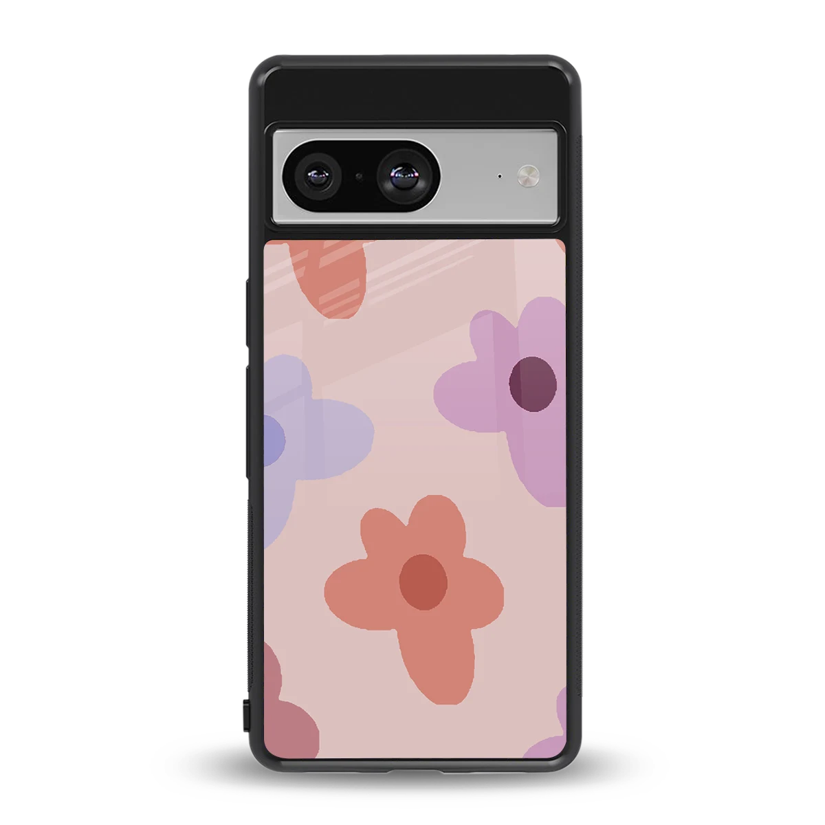 Floral Caramel back phone cover | glass case for google pixel 8