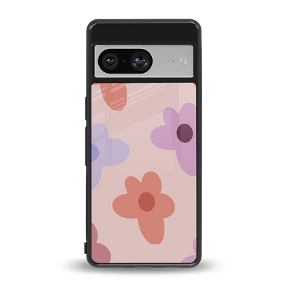 Floral Caramel back phone cover | glass case for google pixel 8