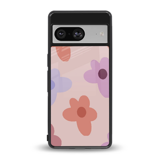 Floral Caramel back phone cover | glass case for google pixel 8