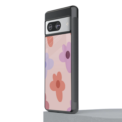 Floral Caramel stylish phone case for google pixel 8 | glossy glass and slim fit