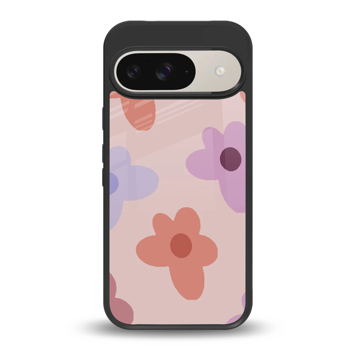 Floral Caramel back phone cover | glass case for google pixel 9