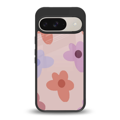 Floral Caramel back phone cover | glass case for google pixel 9