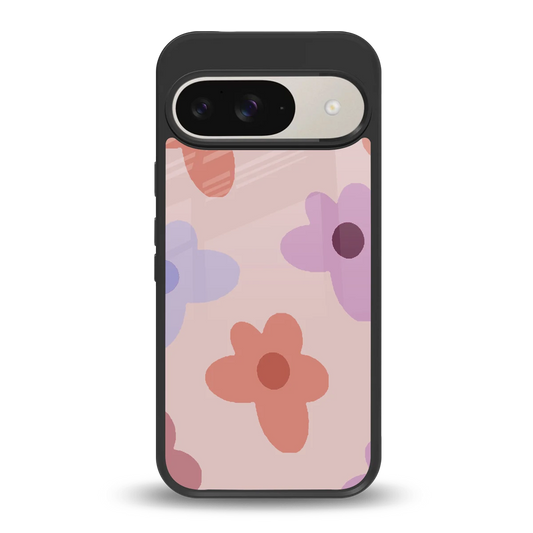 Floral Caramel back phone cover | glass case for google pixel 9