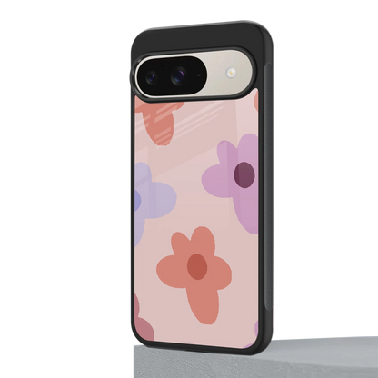 Floral Caramel google pixel 9 mobile cover | shockproof glass phone case