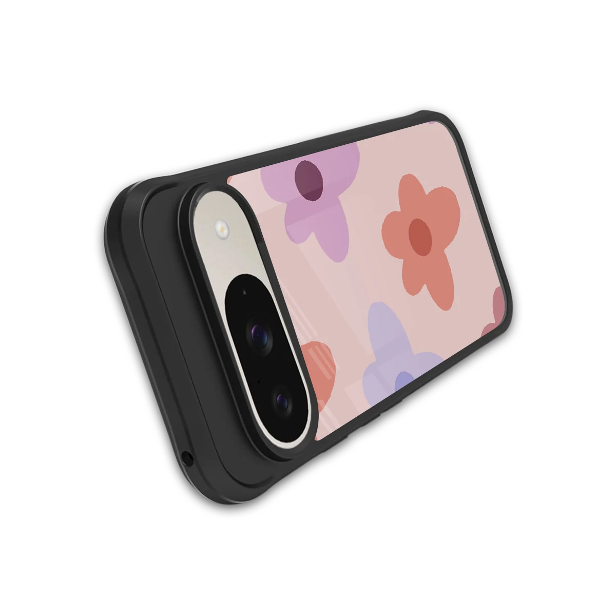 Floral Caramel stylish phone case for google pixel 9 | glossy glass and slim fit