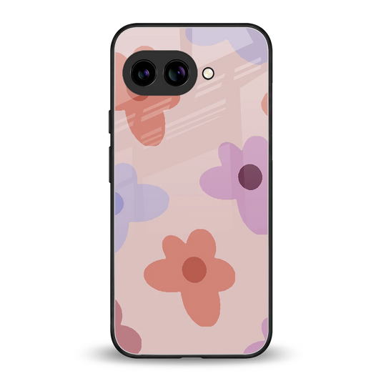 Floral Caramel back phone cover | glass case for google pixel 9a