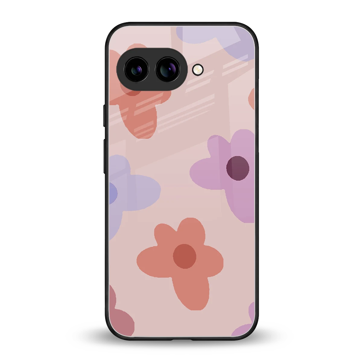 Floral Caramel back phone cover | glass case for google pixel 10a