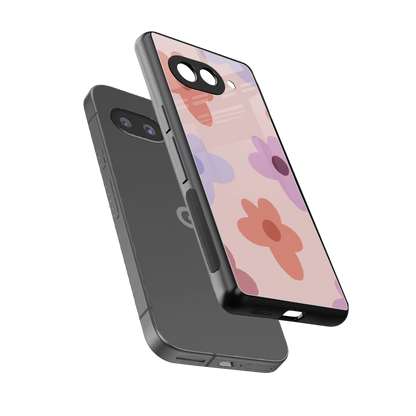 Floral Caramel sleek google pixel 10a cover with tempered glass back and TPU edges