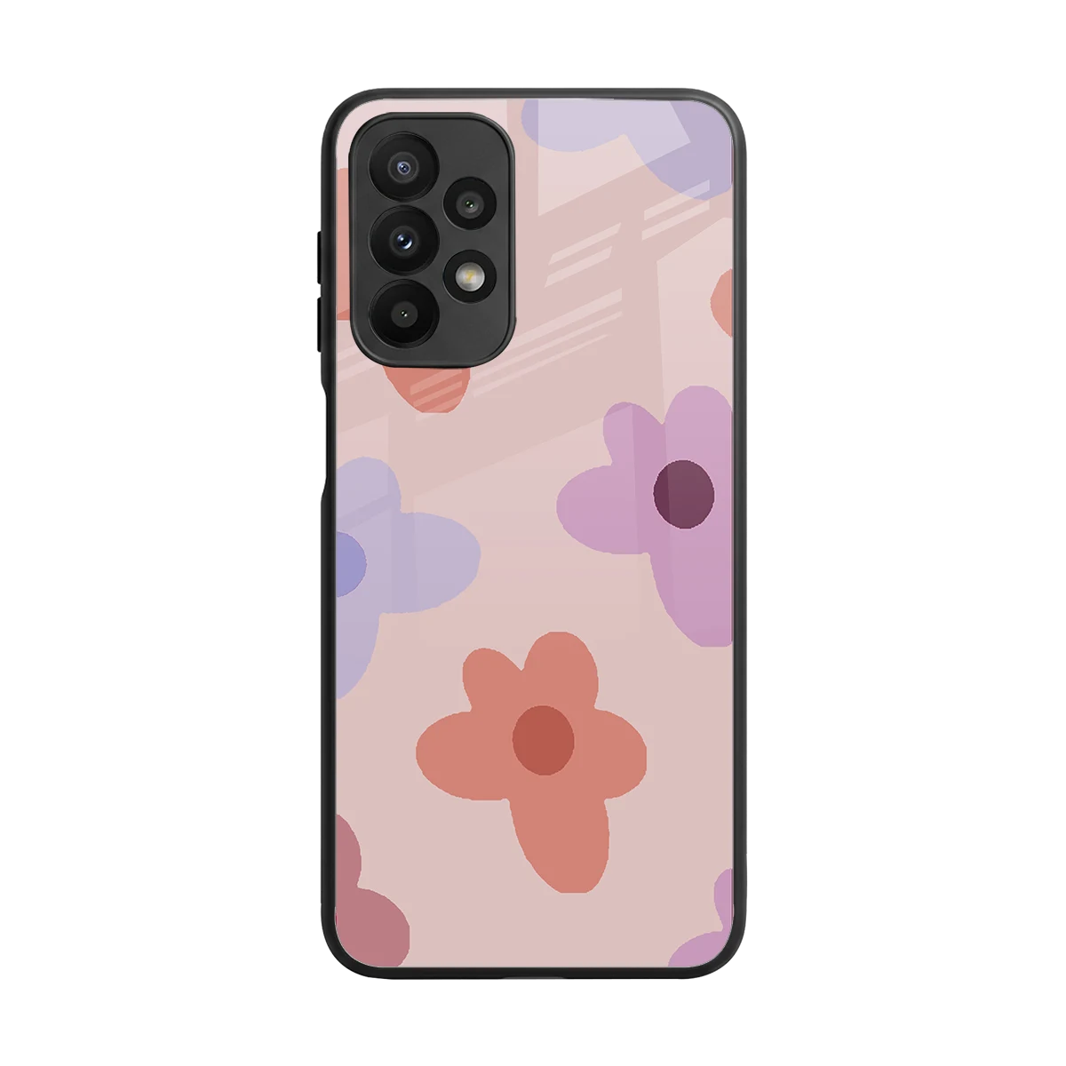 Floral Caramel back phone cover | glass case for samsung galaxy a23