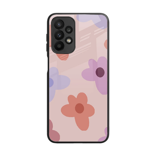 Floral Caramel back phone cover | glass case for samsung galaxy a23