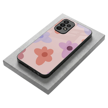 Floral Caramel stylish phone case for samsung galaxy a23 | glossy glass and slim fit
