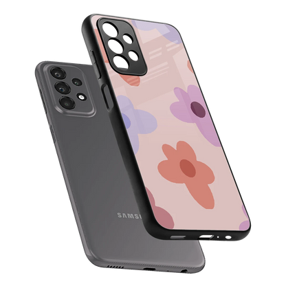 Floral Caramel sleek samsung galaxy a23 cover with tempered glass back and TPU edges