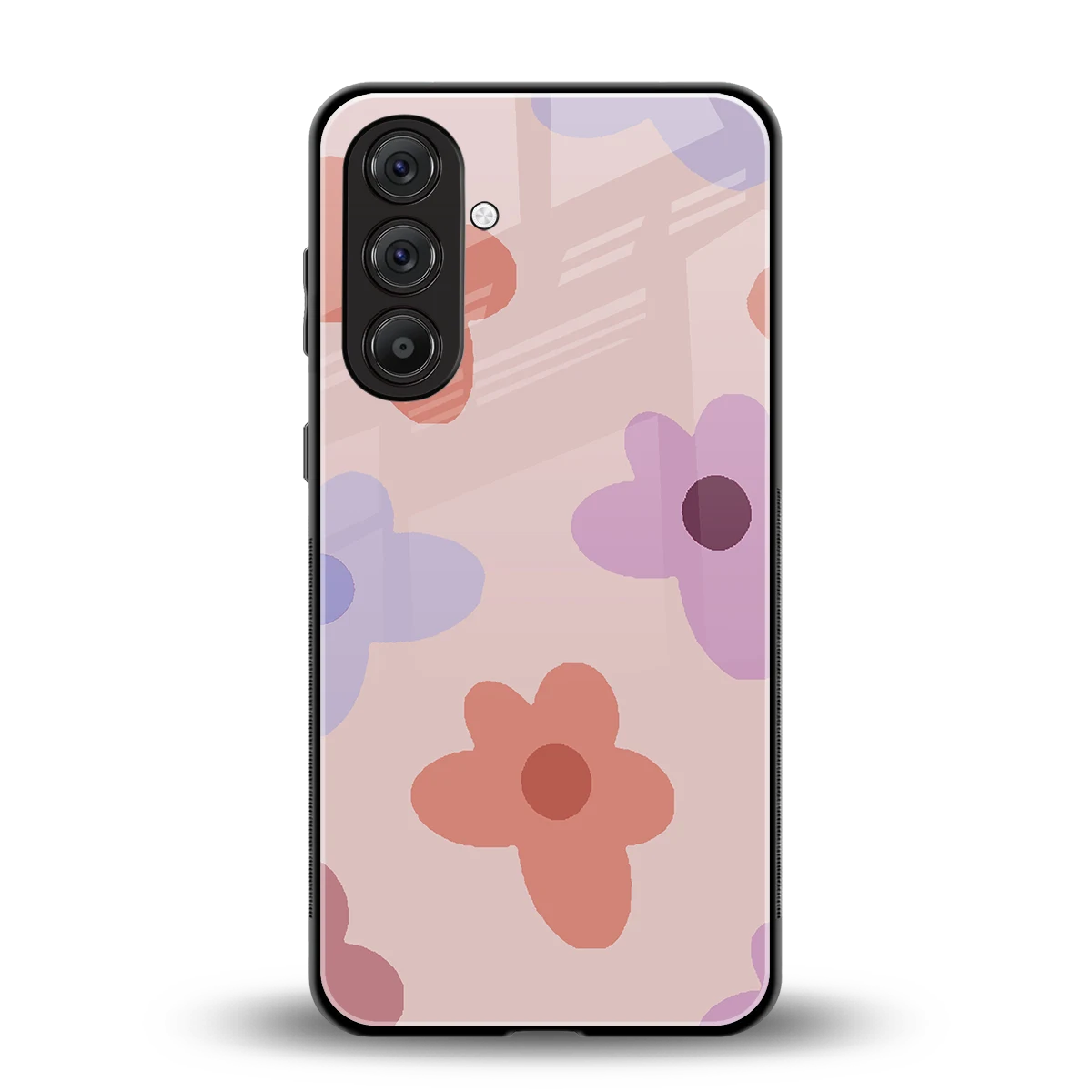 Floral Caramel back phone cover | glass case for samsung galaxy a55 5g