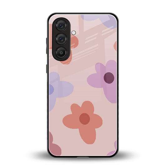 Floral Caramel back phone cover | glass case for samsung galaxy m36 5g