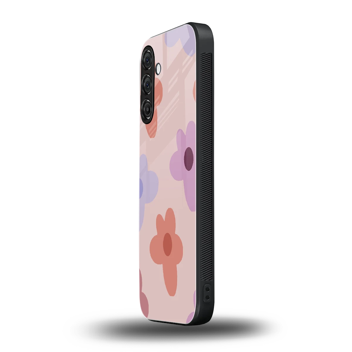 Floral Caramel samsung galaxy a55 5g mobile cover | shockproof glass phone case