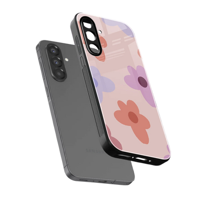Floral Caramel sleek samsung galaxy a17 5g cover with tempered glass back and TPU edges