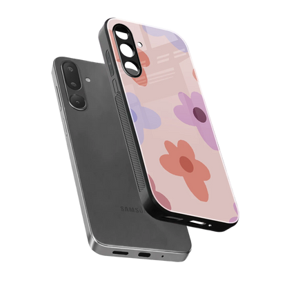 Floral Caramel sleek samsung galaxy m36 5g cover with tempered glass back and TPU edges