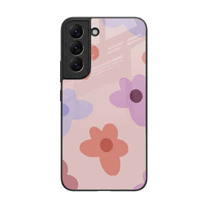 Floral Caramel back phone cover | glass case for samsung galaxy s22