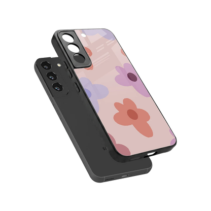 Floral Caramel sleek samsung galaxy s22 cover with tempered glass back and TPU edges