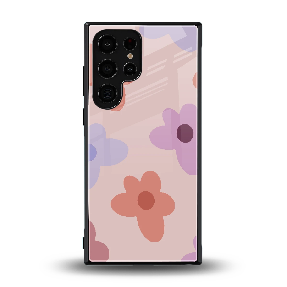 Floral Caramel back phone cover | glass case for samsung galaxy s23 ultra