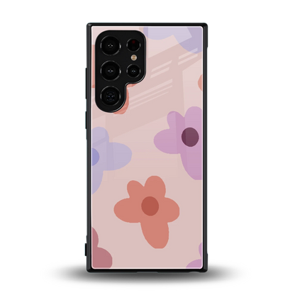 Floral Caramel back phone cover | glass case for samsung galaxy s23 ultra