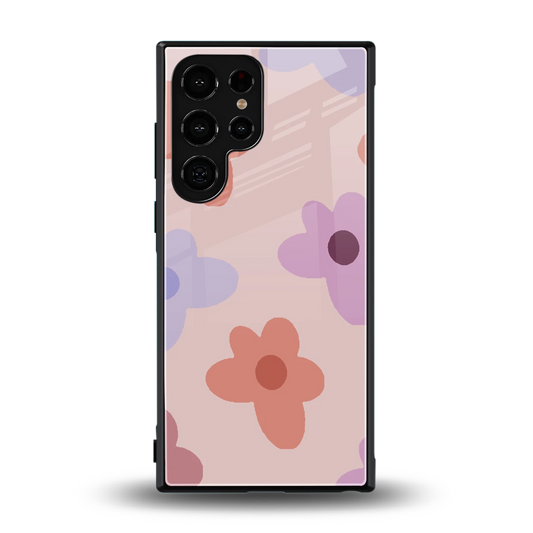 Floral Caramel back phone cover | glass case for samsung galaxy s24 ultra