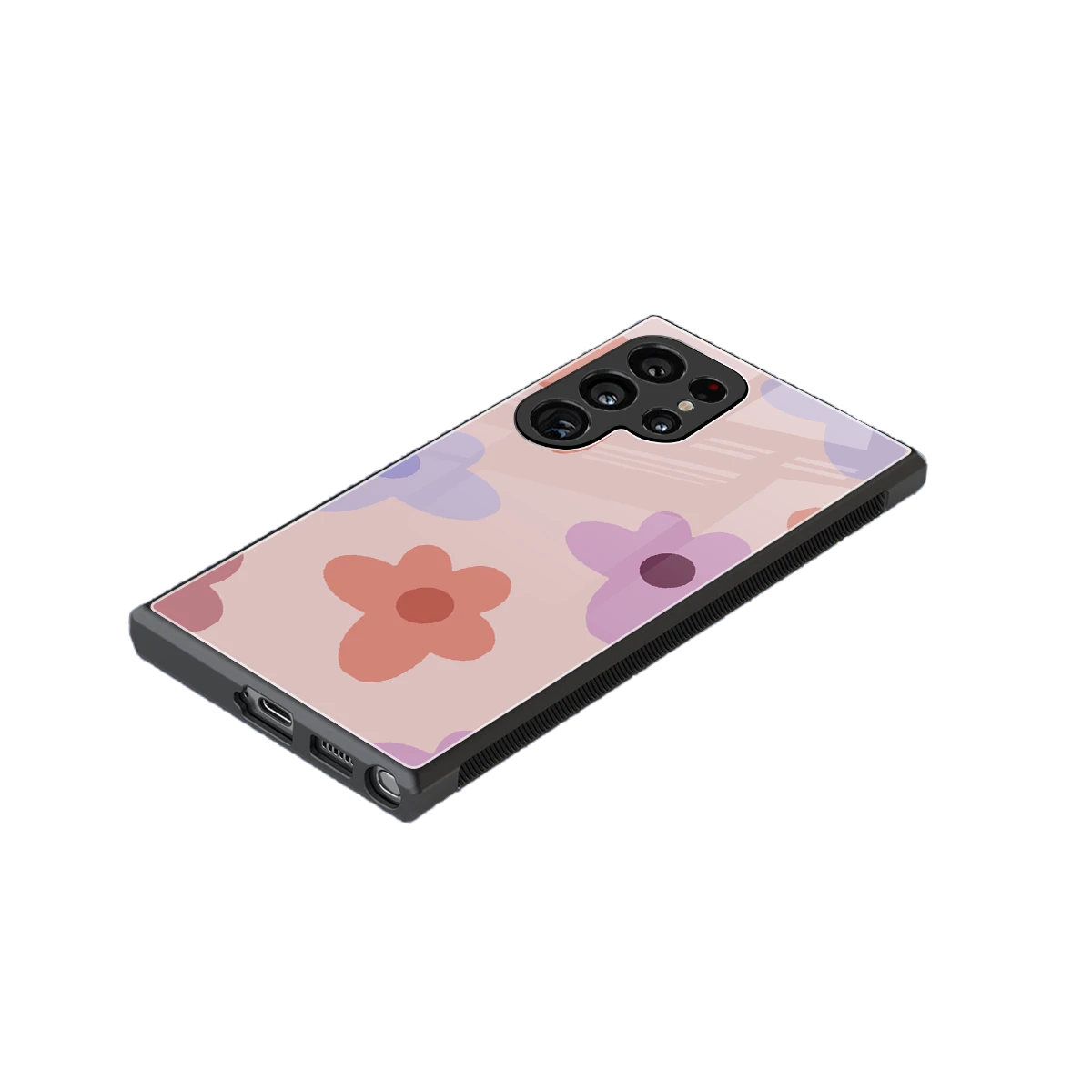 Floral Caramel stylish phone case for samsung galaxy s23 ultra | glossy glass and slim fit