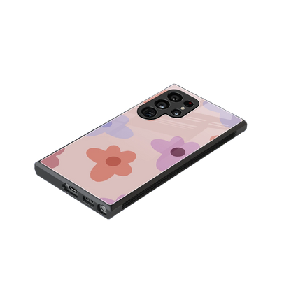 Floral Caramel stylish phone case for samsung galaxy s24 ultra | glossy glass and slim fit