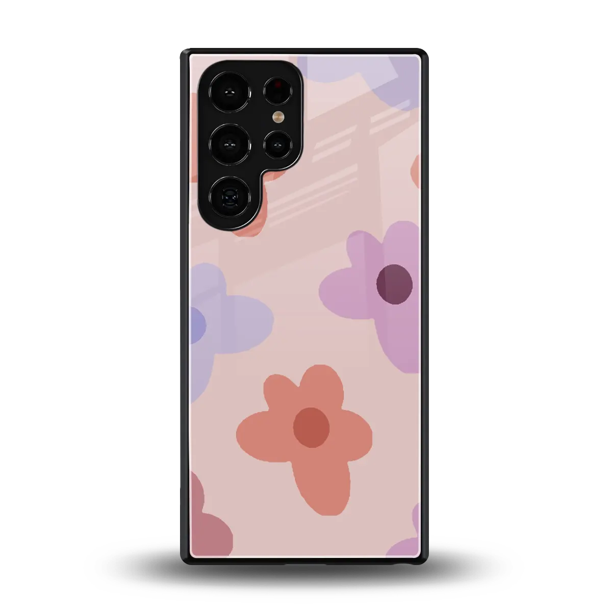 Floral Caramel back phone cover | glass case for samsung galaxy s25 ultra