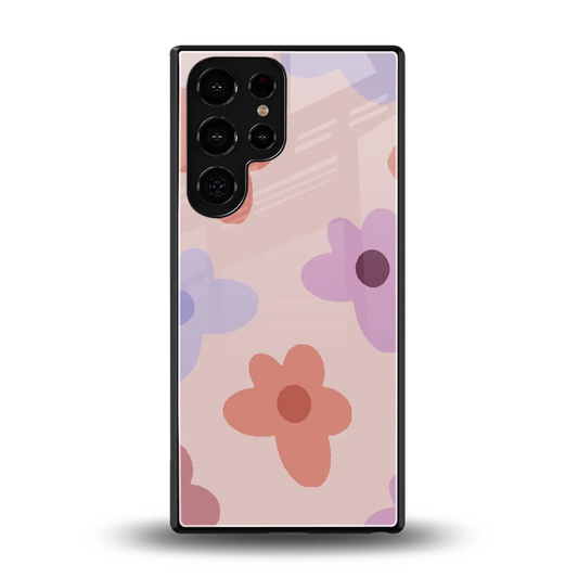 Floral Caramel back phone cover | glass case for samsung galaxy s26 ultra