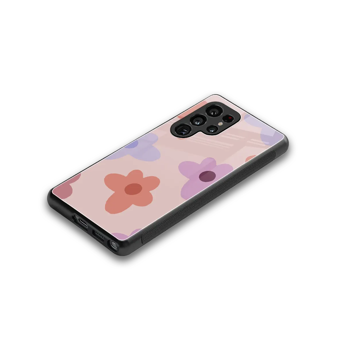 Floral Caramel stylish phone case for samsung galaxy s25 ultra | glossy glass and slim fit