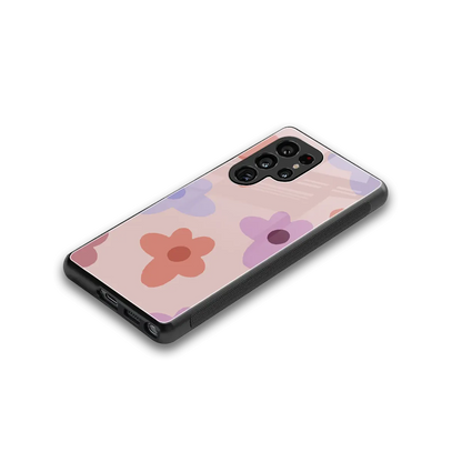 Floral Caramel stylish phone case for samsung galaxy s25 ultra | glossy glass and slim fit