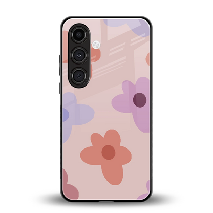 Floral Caramel back phone cover | glass case for samsung galaxy s25