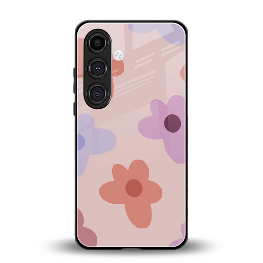 Floral Caramel back phone cover | glass case for samsung galaxy s24