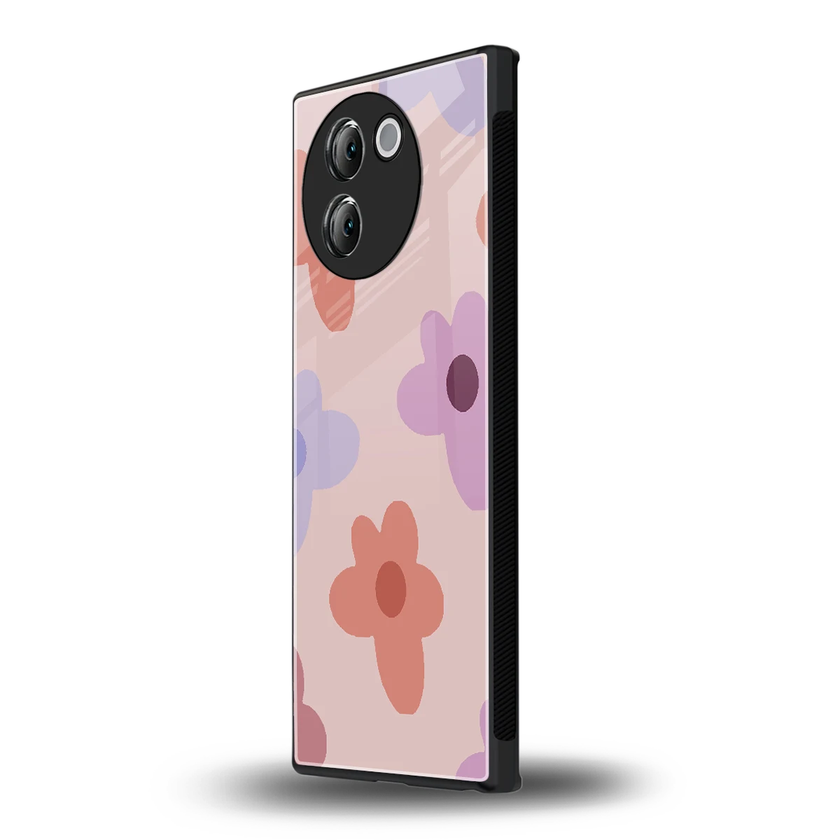 Floral Caramel vivo v30e mobile cover | shockproof glass phone case