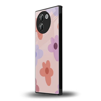 Floral Caramel vivo v30e mobile cover | shockproof glass phone case