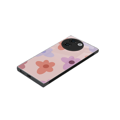 Floral Caramel stylish phone case for vivo v30e | glossy glass and slim fit