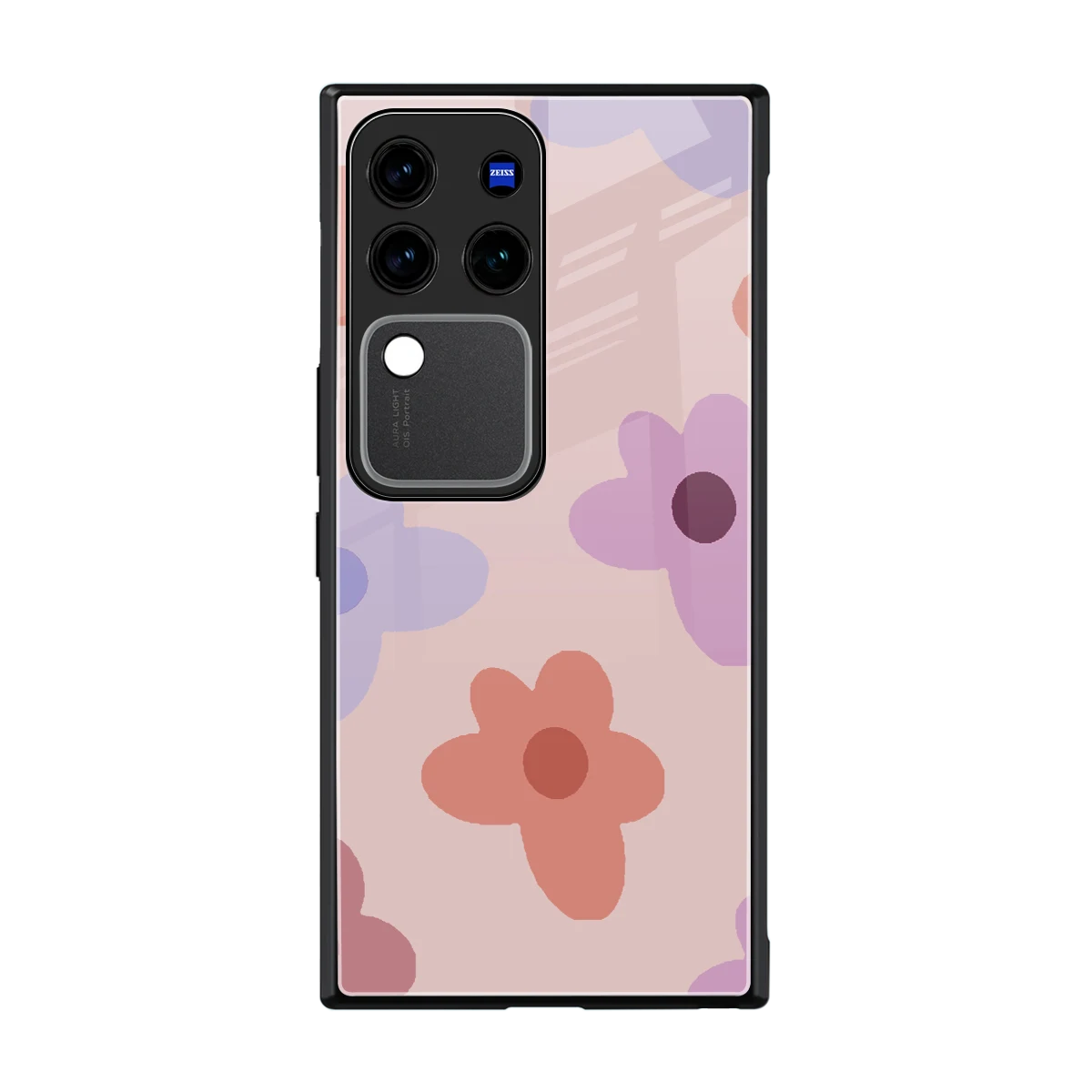 Floral Caramel back phone cover | glass case forvivo v30 pro