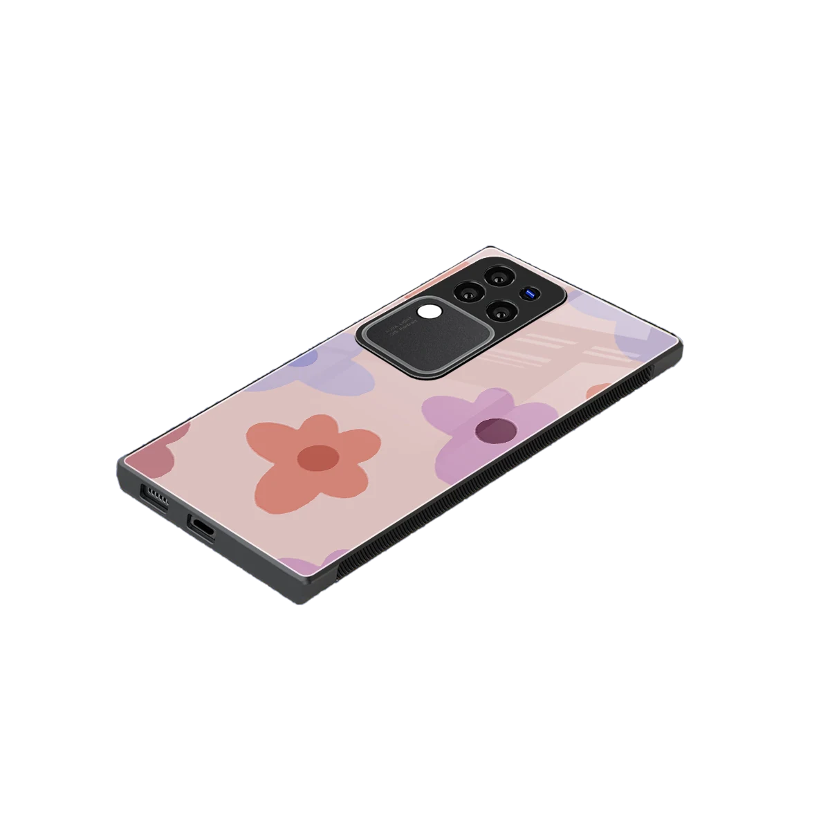 Floral Caramel stylish phone case forvivo v30 pro | glossy glass and slim fit