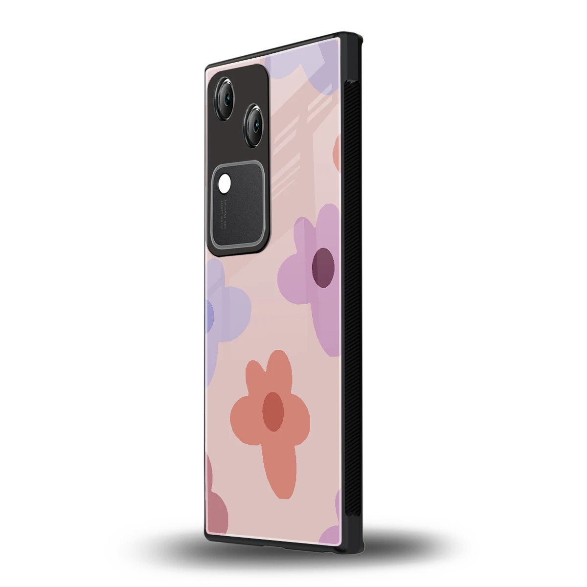 Floral Caramel vivo v30 mobile cover | shockproof glass phone case