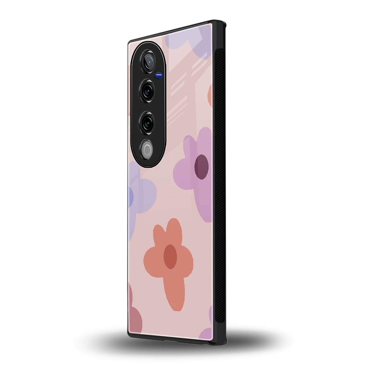 Floral Caramel vivo v40 pro mobile cover | shockproof glass phone case
