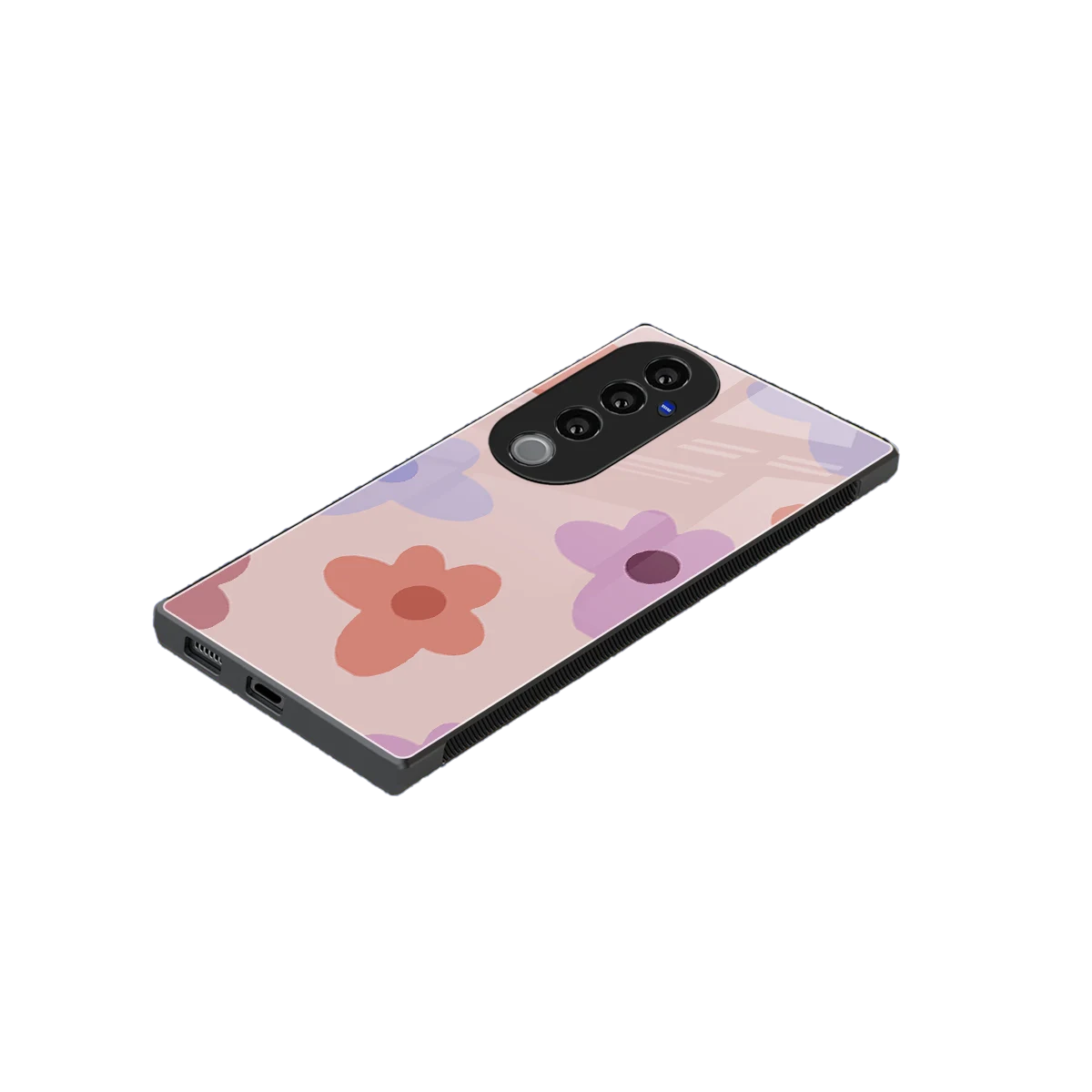 Floral Caramel stylish phone case for vivo v40 pro | glossy glass and slim fit