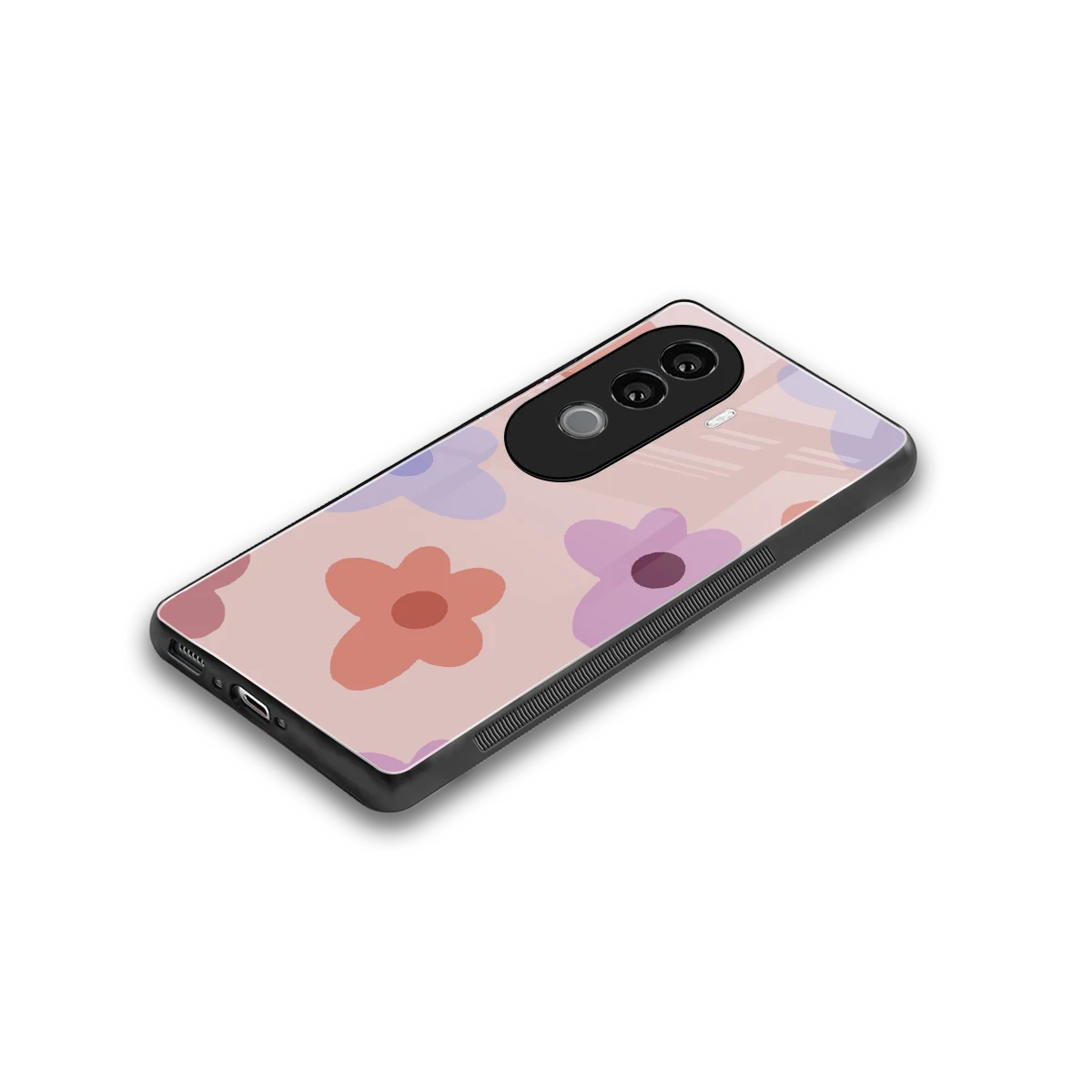 Floral Caramel stylish phone case for vivo v40e | glossy glass and slim fit