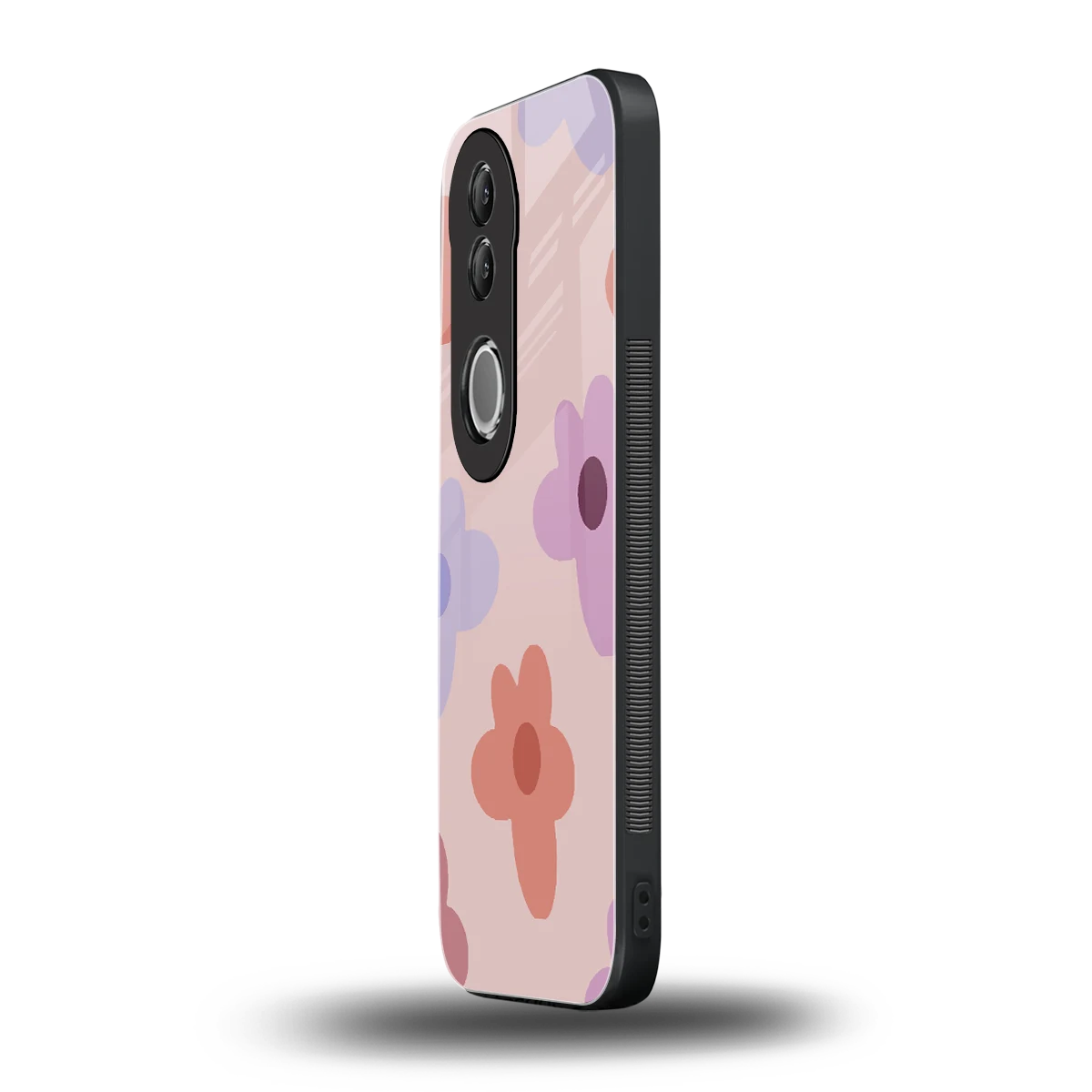 Floral Caramel vivo v50 mobile cover | shockproof glass phone case