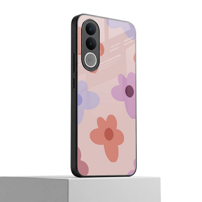 Floral Caramel vivo v70 fe mobile cover | shockproof glass phone case