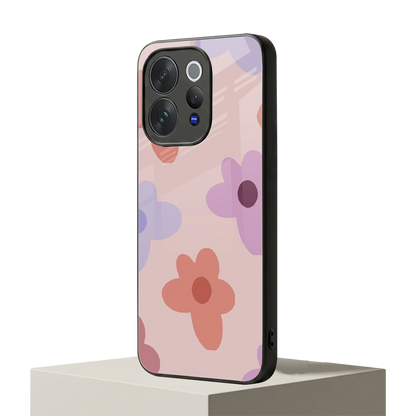 Floral Caramel vivo v70 elite mobile cover | shockproof glass phone case