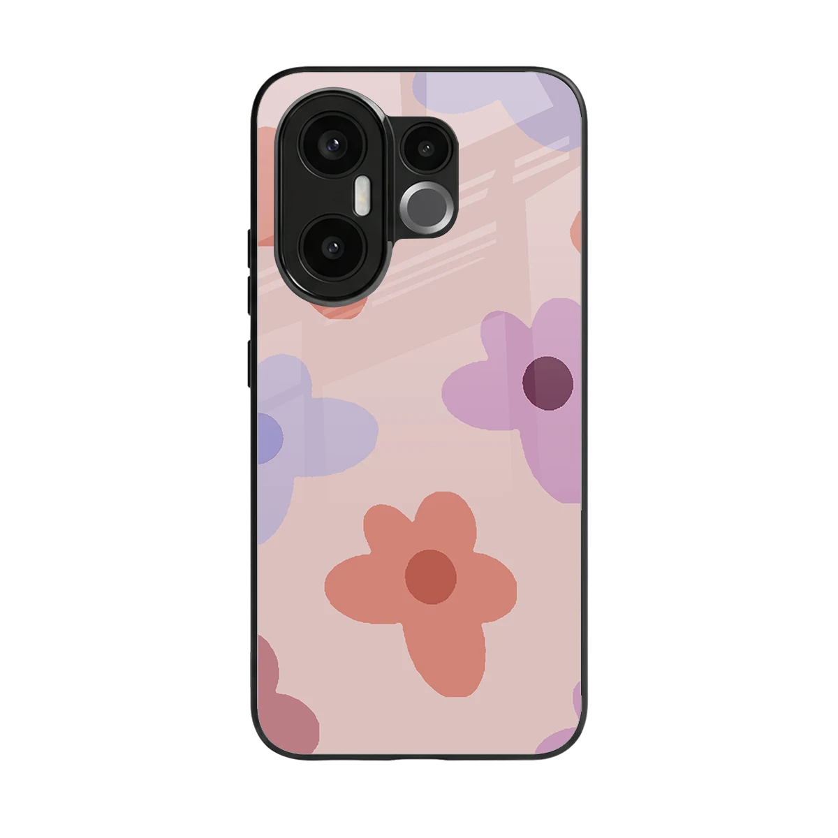 Floral Caramel back phone cover | glass case for vivo x200 fe