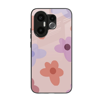 Floral Caramel back phone cover | glass case for vivo x200 fe